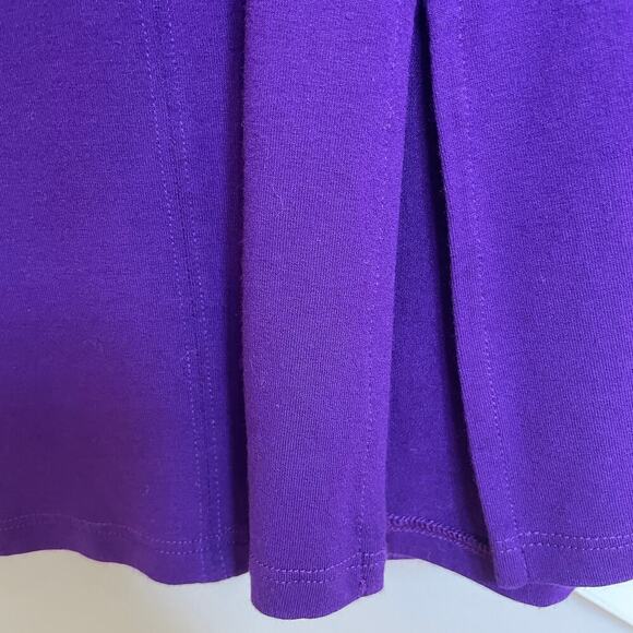 Eileen Fisher XS Tunic Dress Purple | Stretch Knit, Side Slits, Minimalist - Picture 4 of 6
